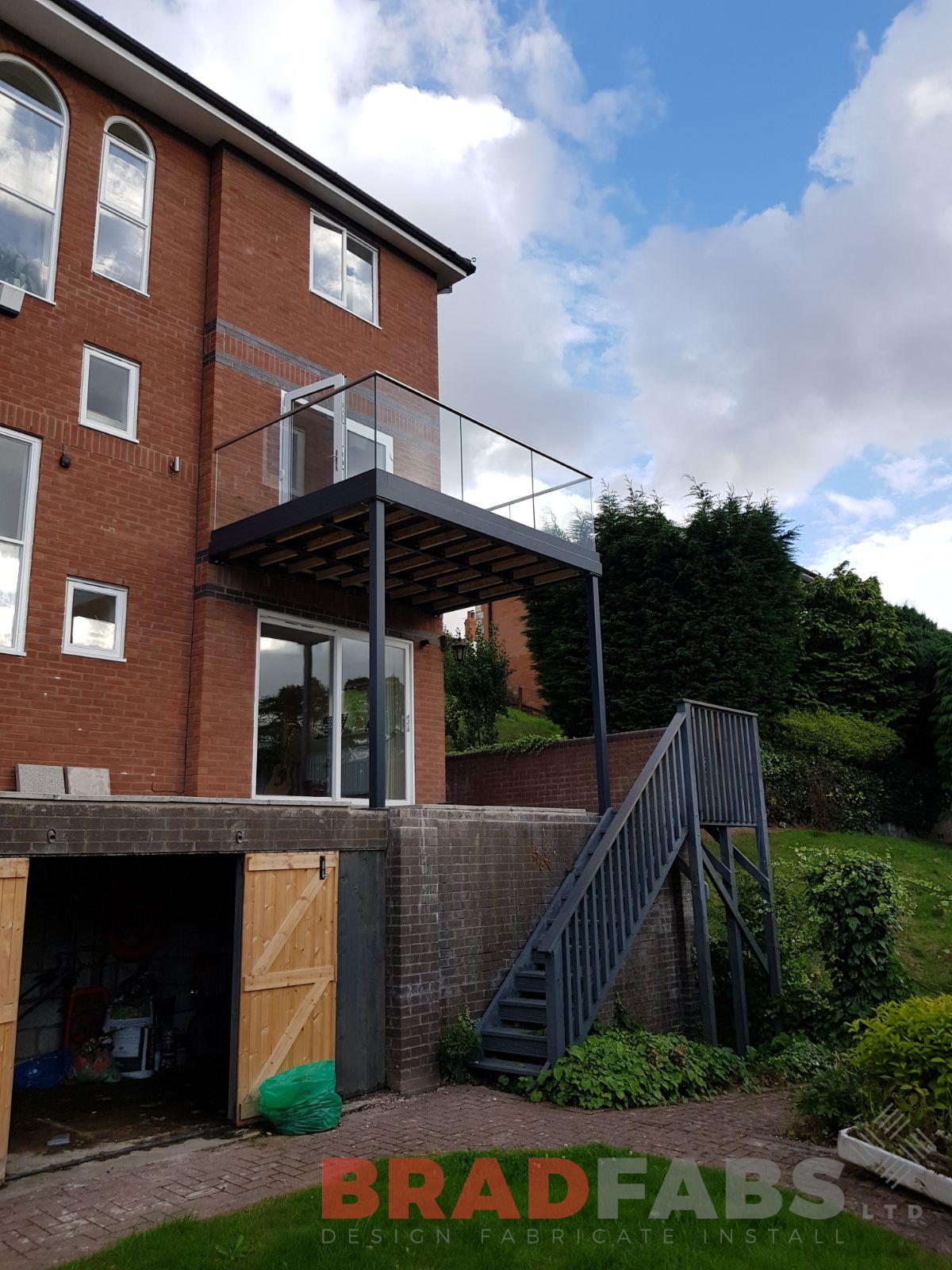 large garden steel balcony