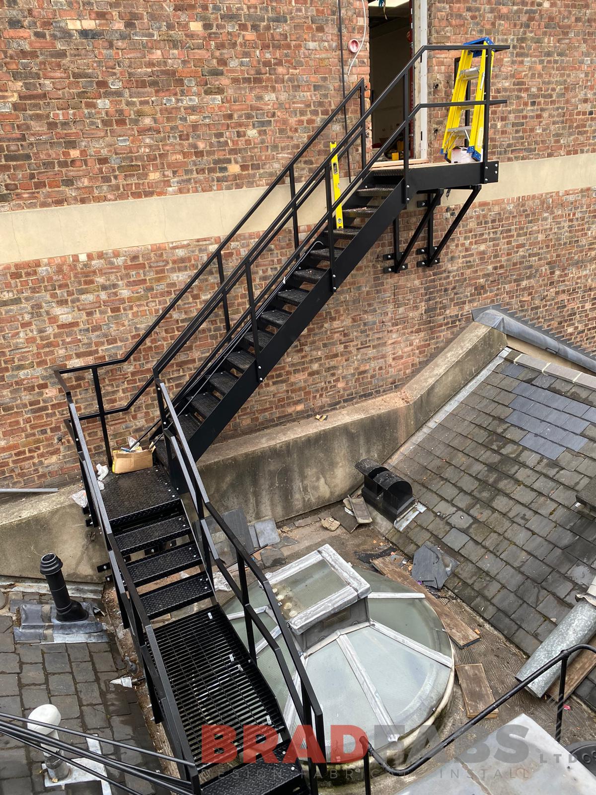 Commercial steel fire escape staircase by Bradfabs in London