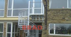 steel spiral staircase fabricated by bradfabs, external steel staircase, steel spiral staircase