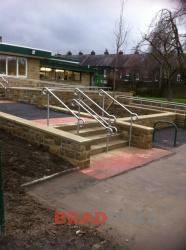 Safety metal railings for a school playground