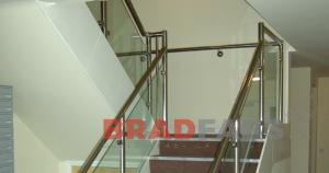 Balustrade fabricated by Bradfabs, Stainless steel and glass staircase balustrading