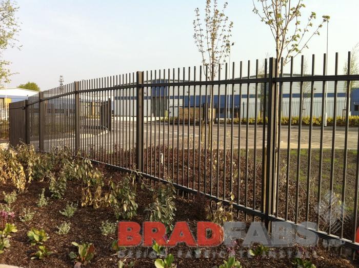 Security steel vertical bar fencing by Bradfabs