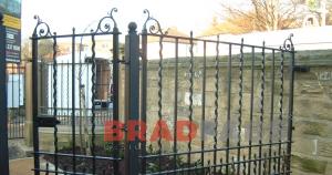Wavy metal gate and railings by Bradfabs