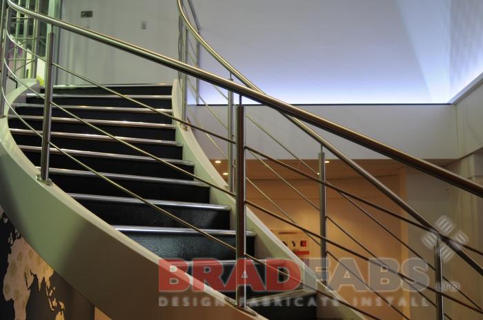 curved steel staircase