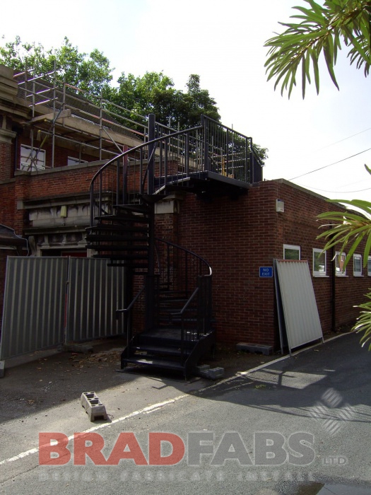 Fire Escape, in mild steel, galvanised and powder coated