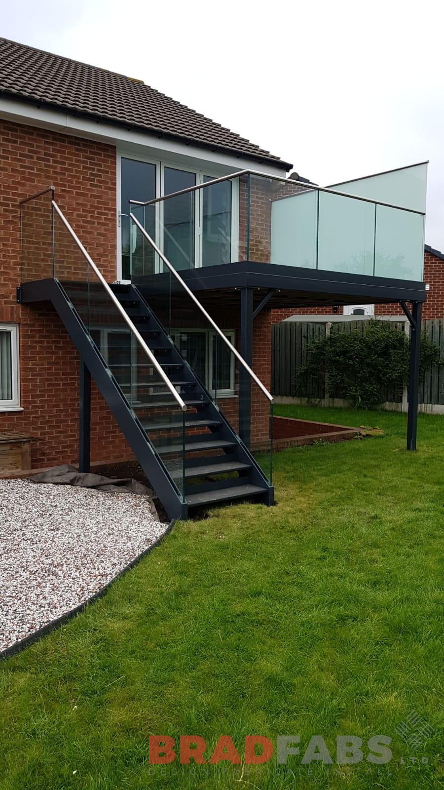 Steel and glass balconette, Steel and glass juliet balcony, Balconette  custom made, Bespoke design from Bradfabs