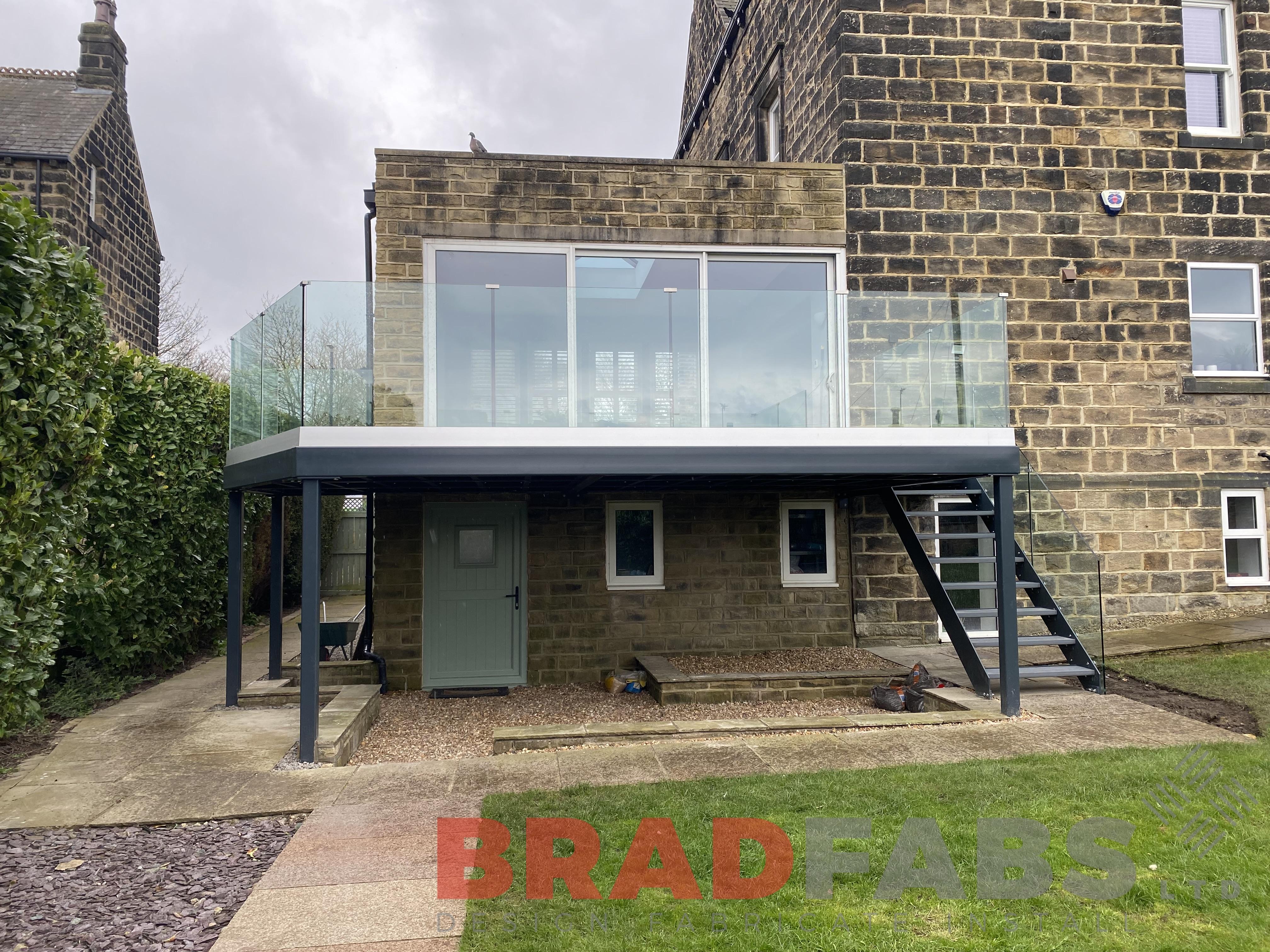 Bradfabs balcony with glass balustrade, supply only balcony 