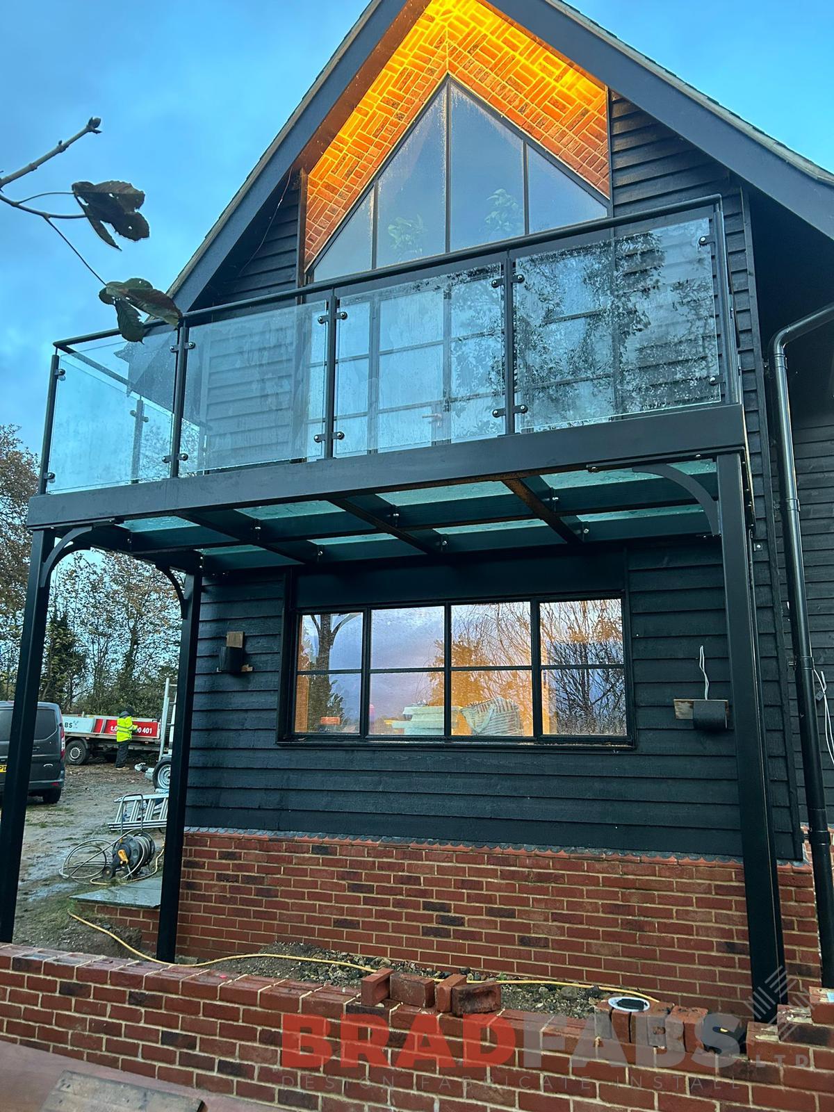 Balcony, glass floor balcony with glass balustrade 