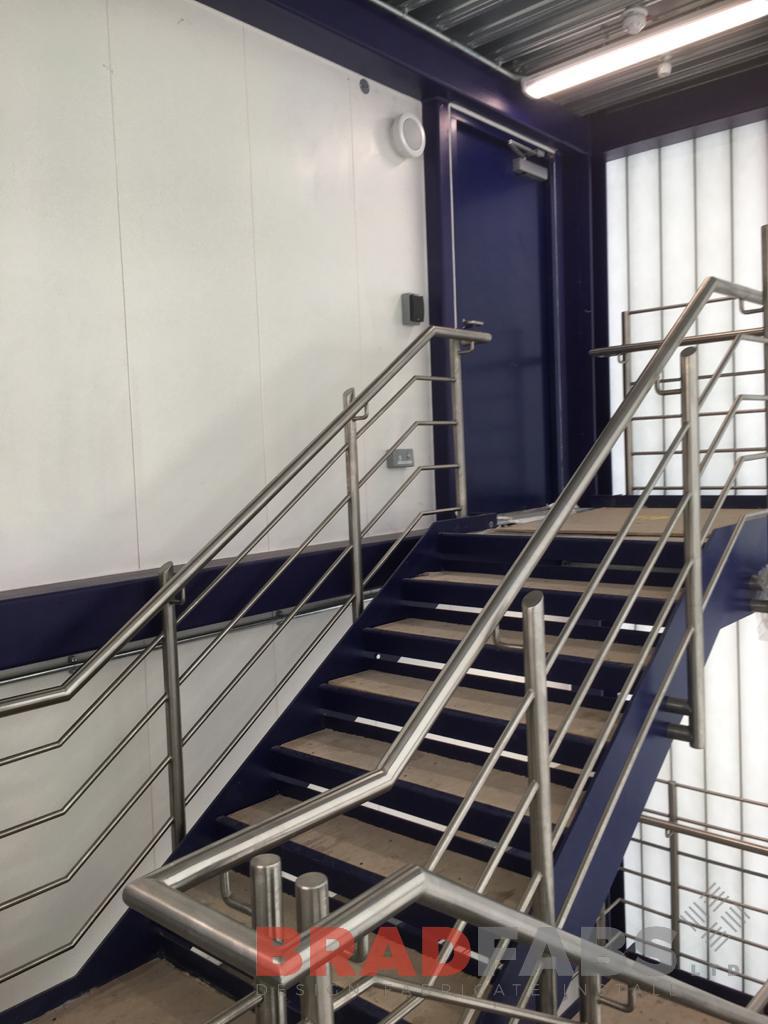 Bradfabs, stainless steel balustrade, horizontal bar balustrade, commercial property balustrade 