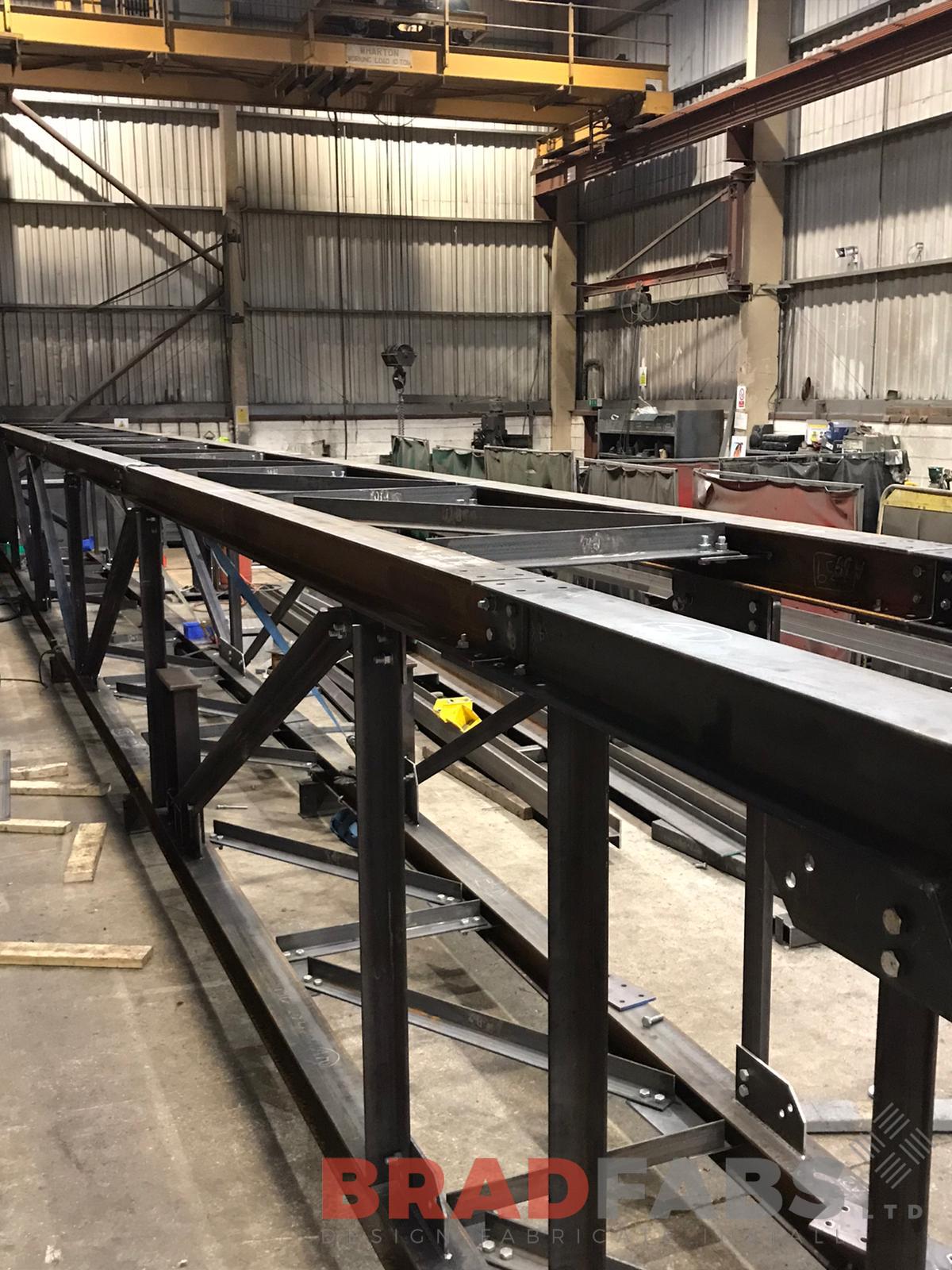 Bradfabs designed, fabricated and installed mild steel, galvanised bespoke pipe bridge