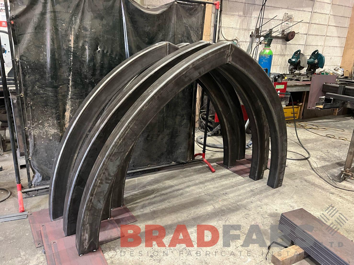 Bradfabs bespoke fabrication, steel arches, metal fabrication