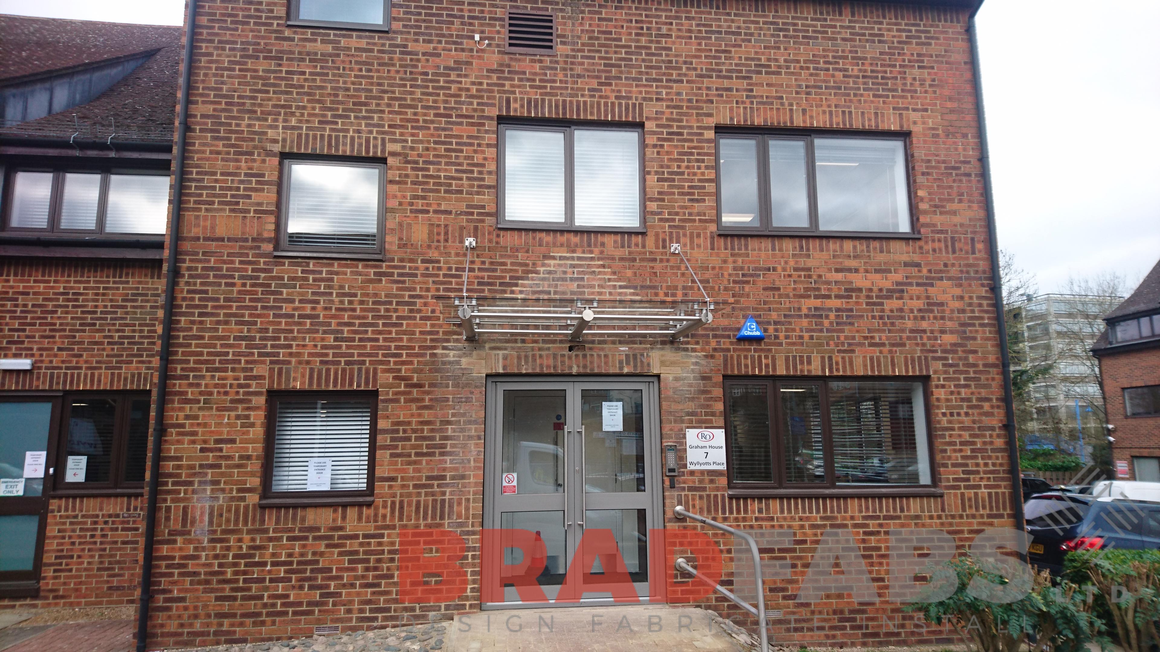 Stainless Steel and Glass Entrance Canopy