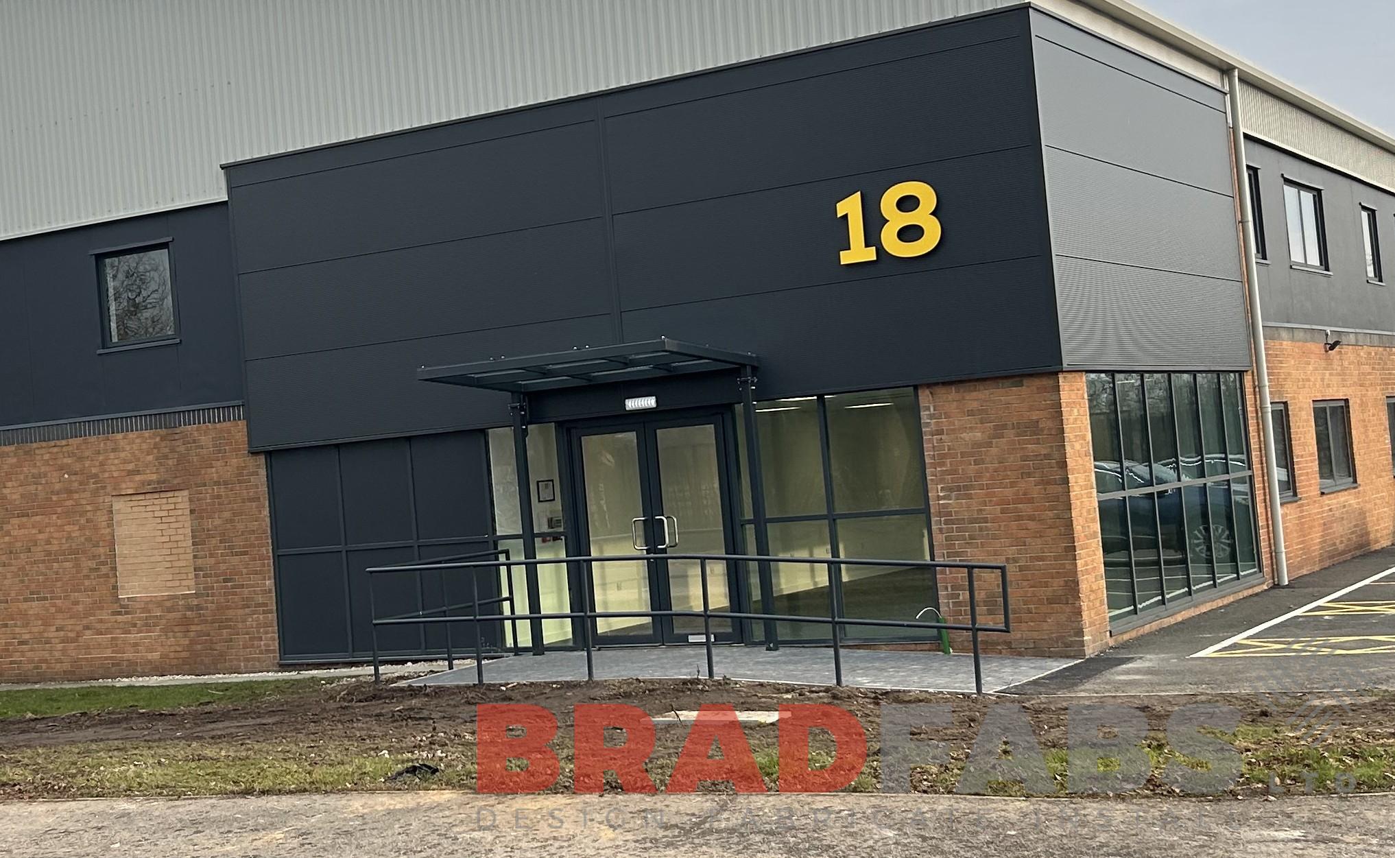 Industrial steel and glass canopy