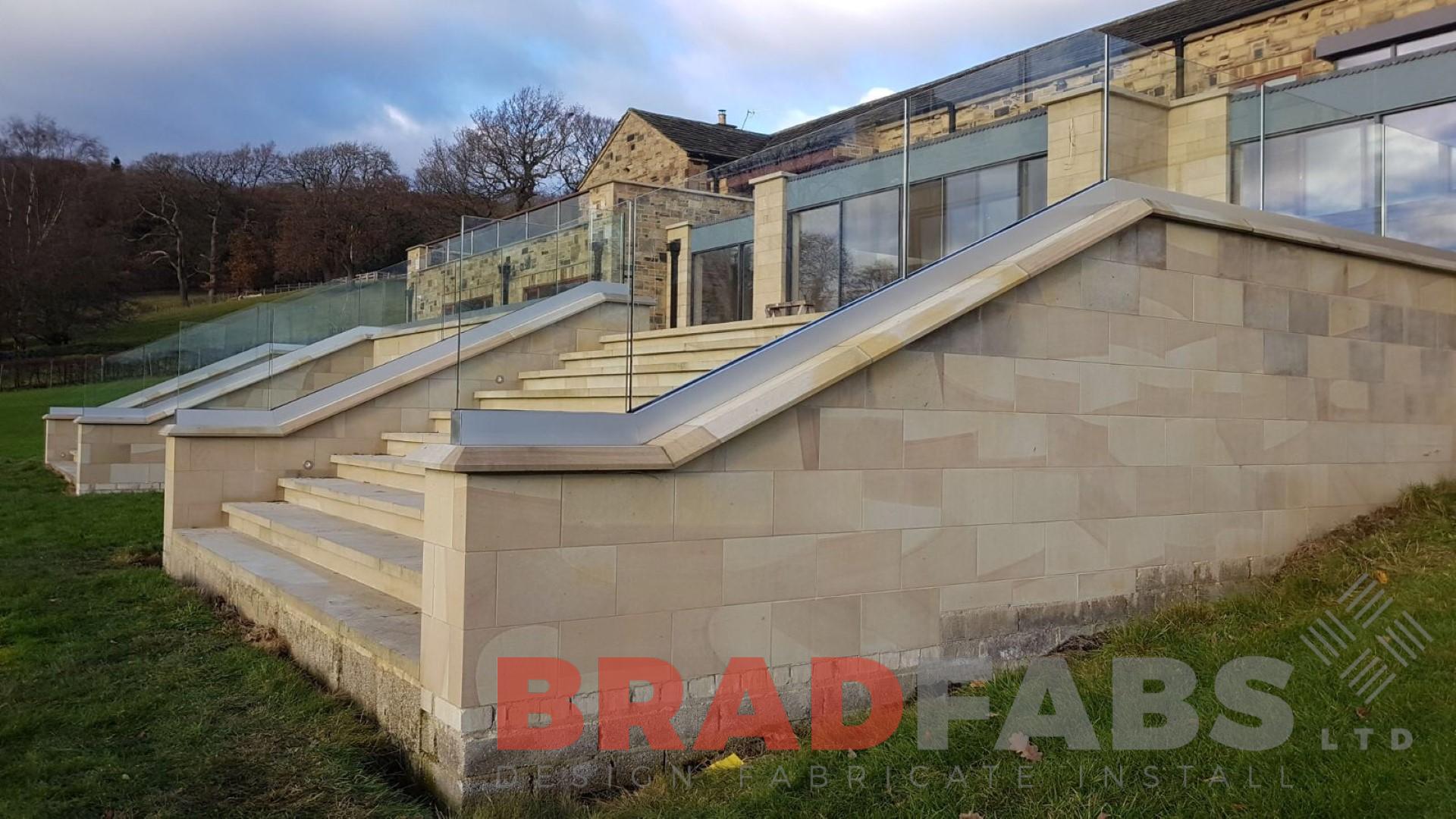 balustrade, glass system, channel system, yorkshire steel, bradford glass channel, garden balustrade