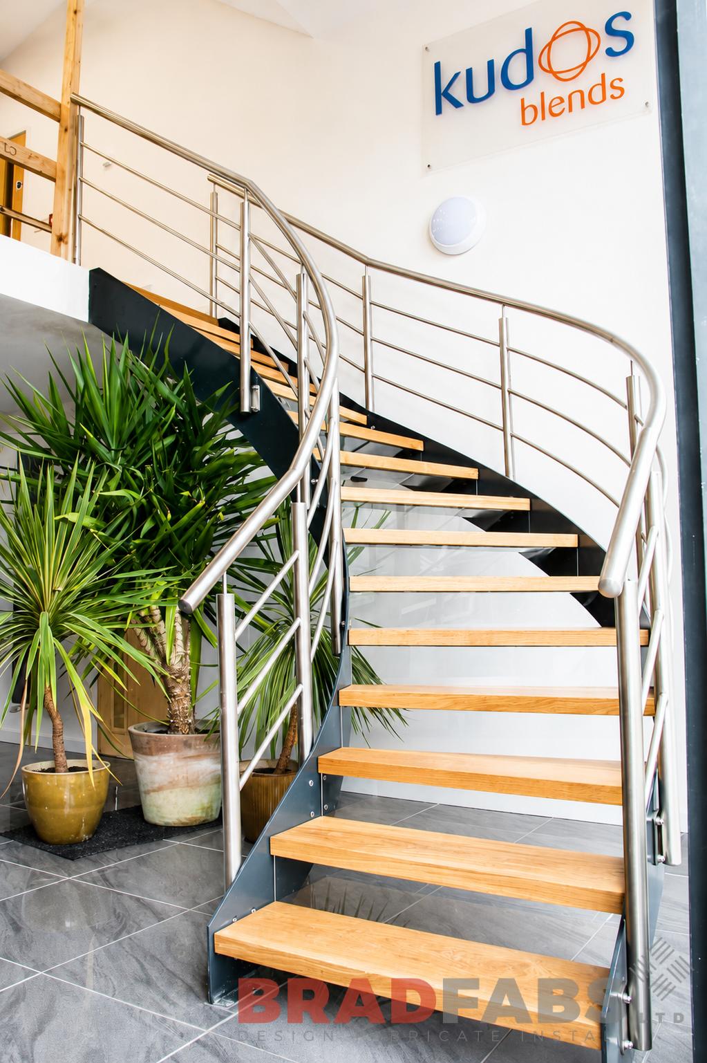 Commercial Curved Staircase fitted in Kidderminster