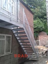 Steel Fire escape with Anti Slip Treads