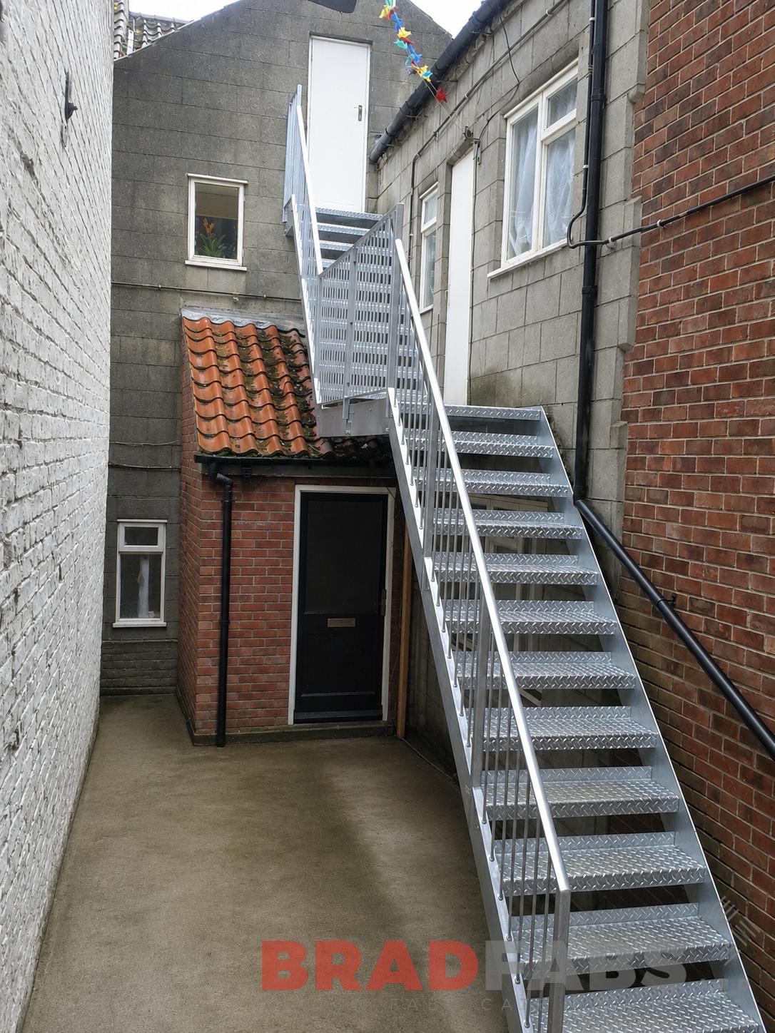 Steel Fire escape with Anti Slip Treads