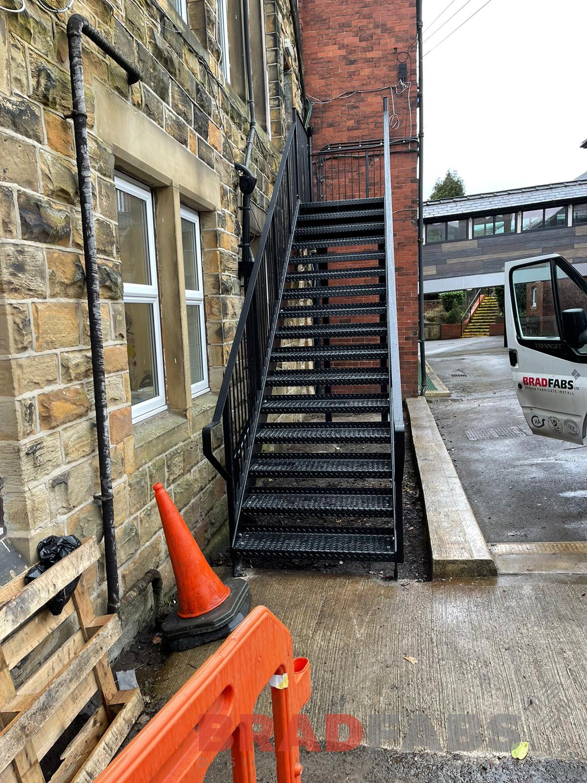 Bradfabs are experts in fire escape straight staircase for schools