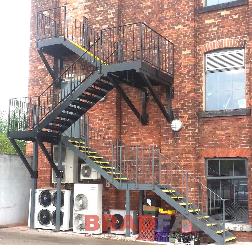 Fire Exit Black Metal Staircase