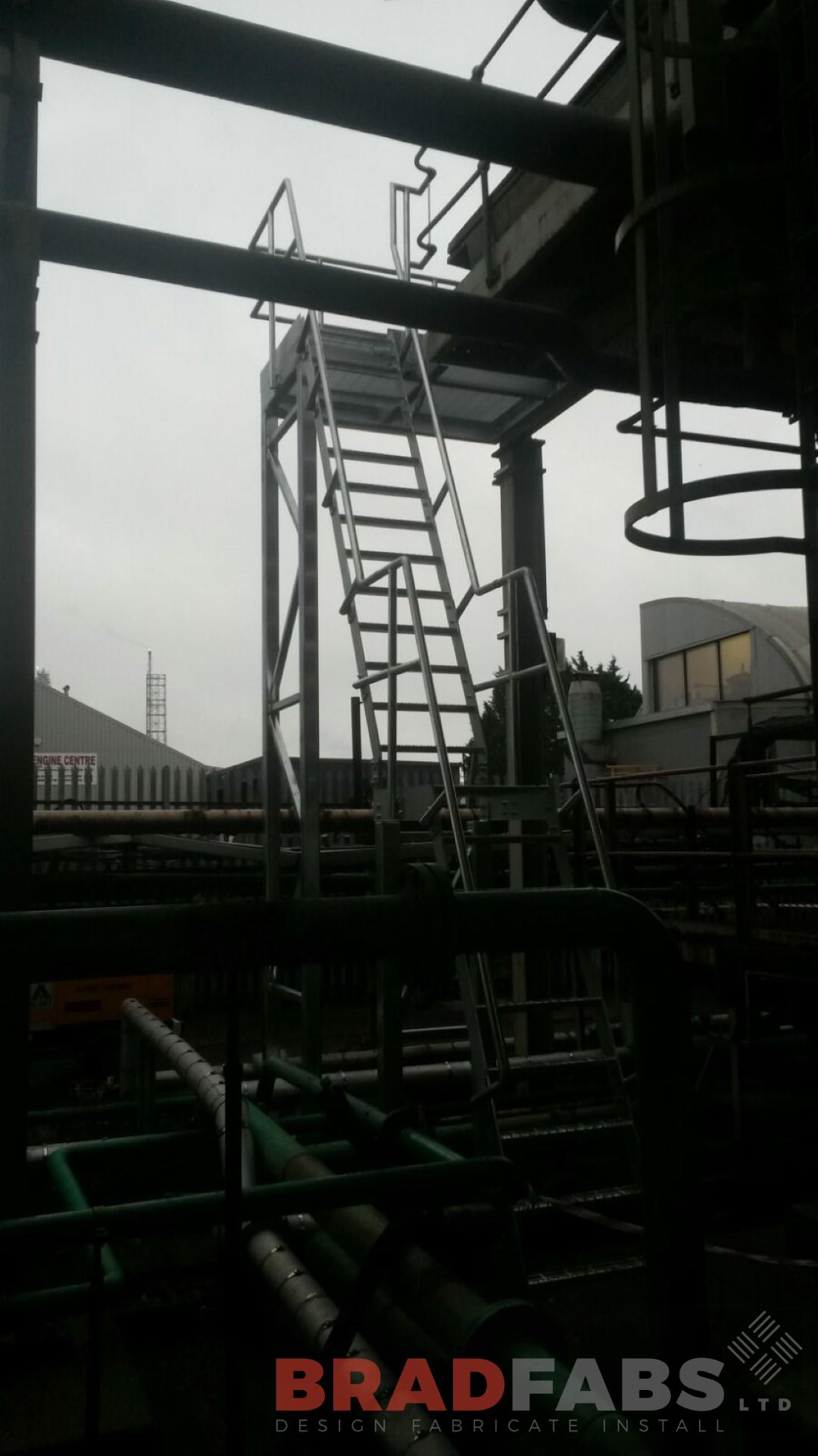 two tier industrial galvanised fire escape