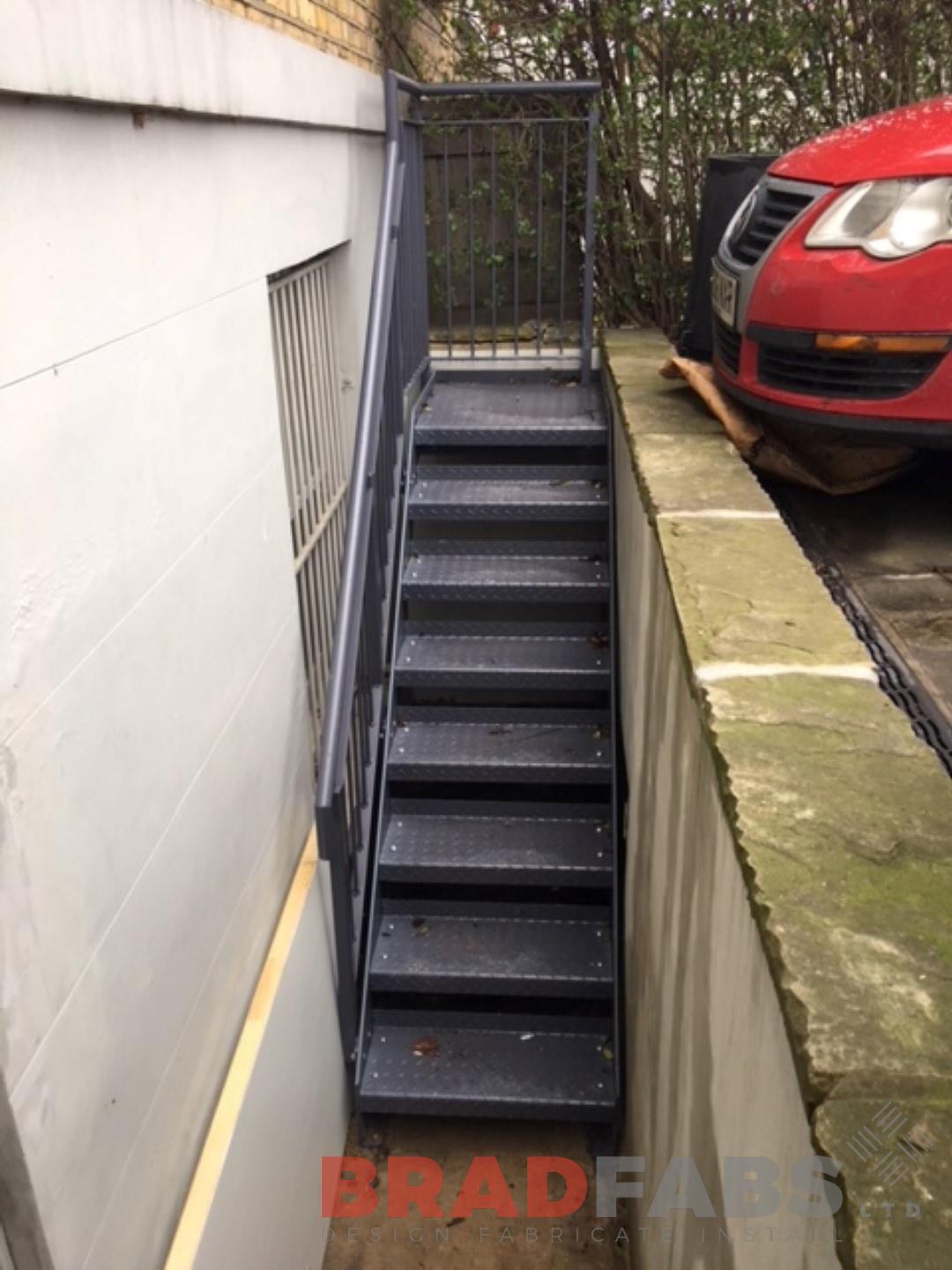 Fire escape manufactured, designed and installed by Bradfabs