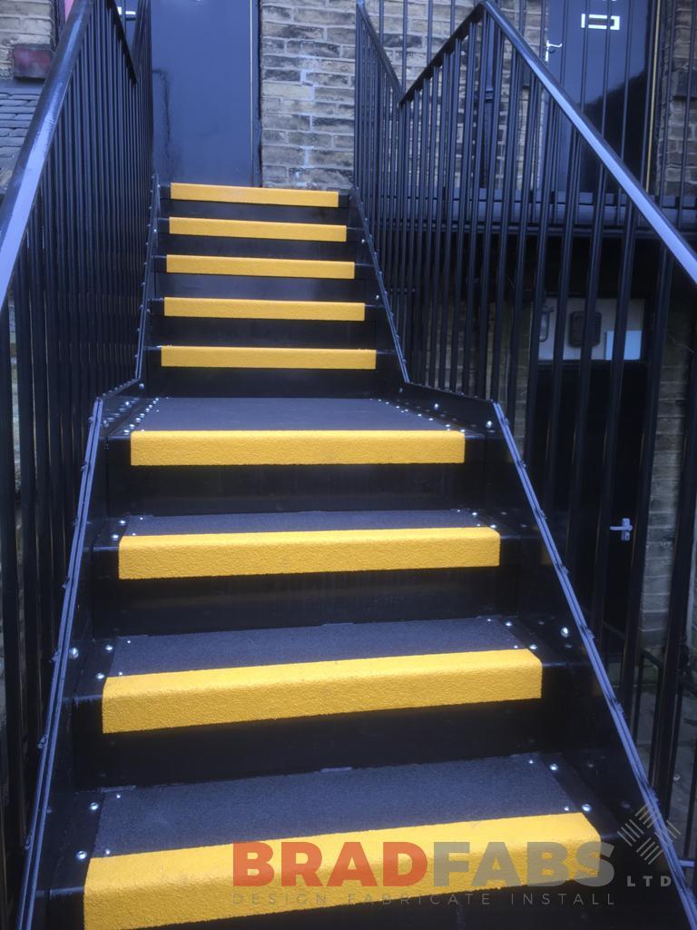 GRP treads on fire escape staircase by Bradfabs