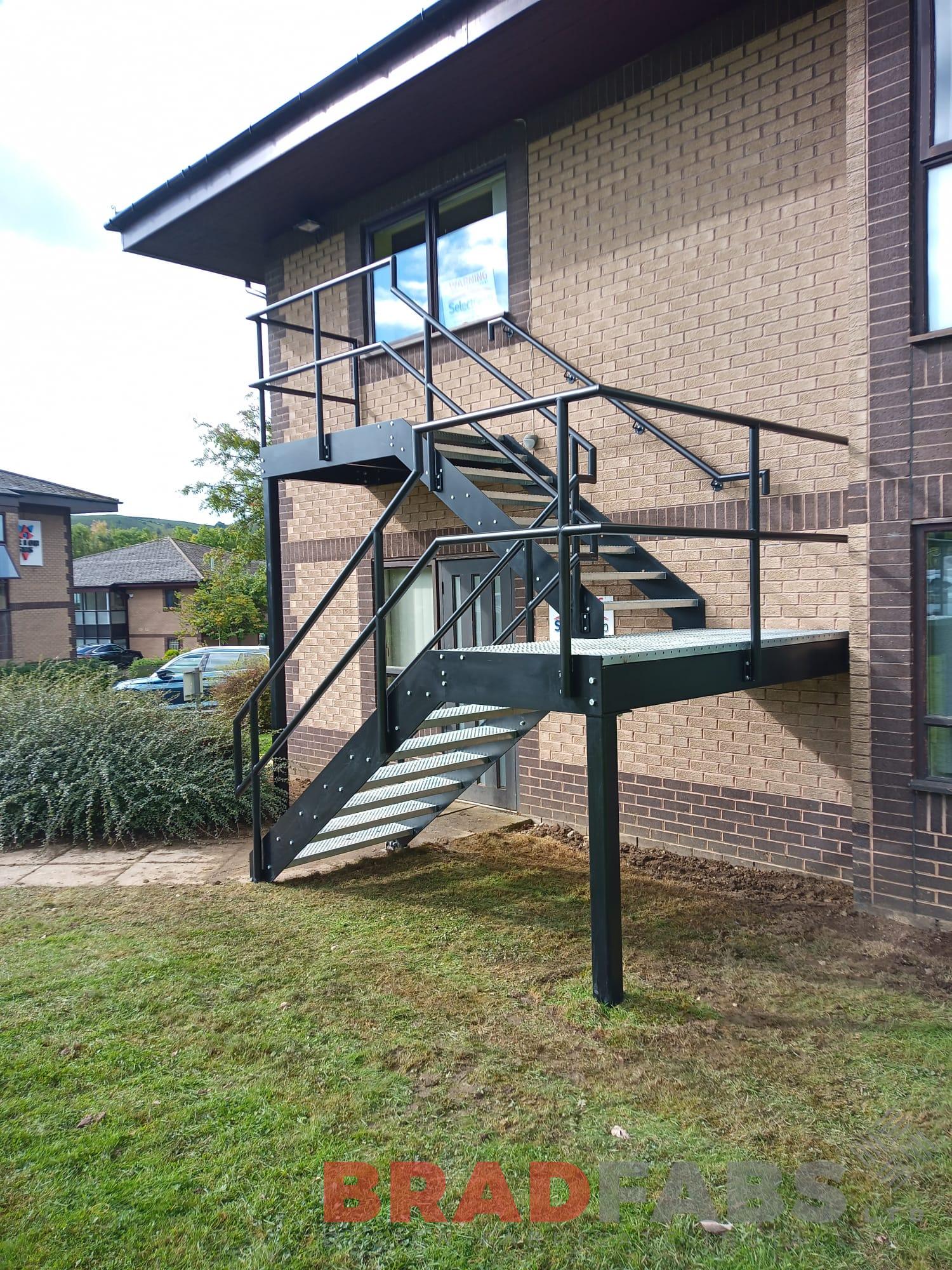 External steel Fire Escape Staircase for commercial company in Skipton