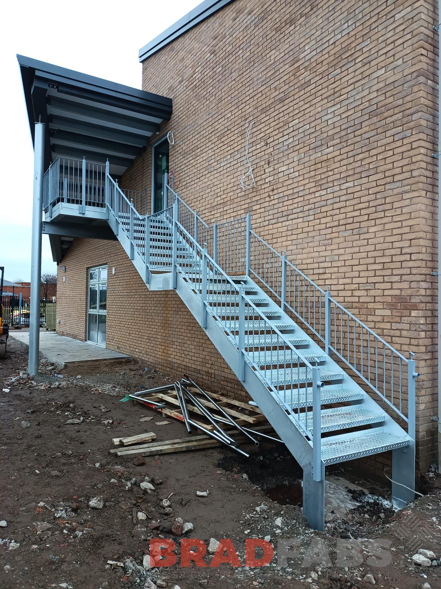Bradfabs, fire escape, staircase, external staircase, steel staircase 