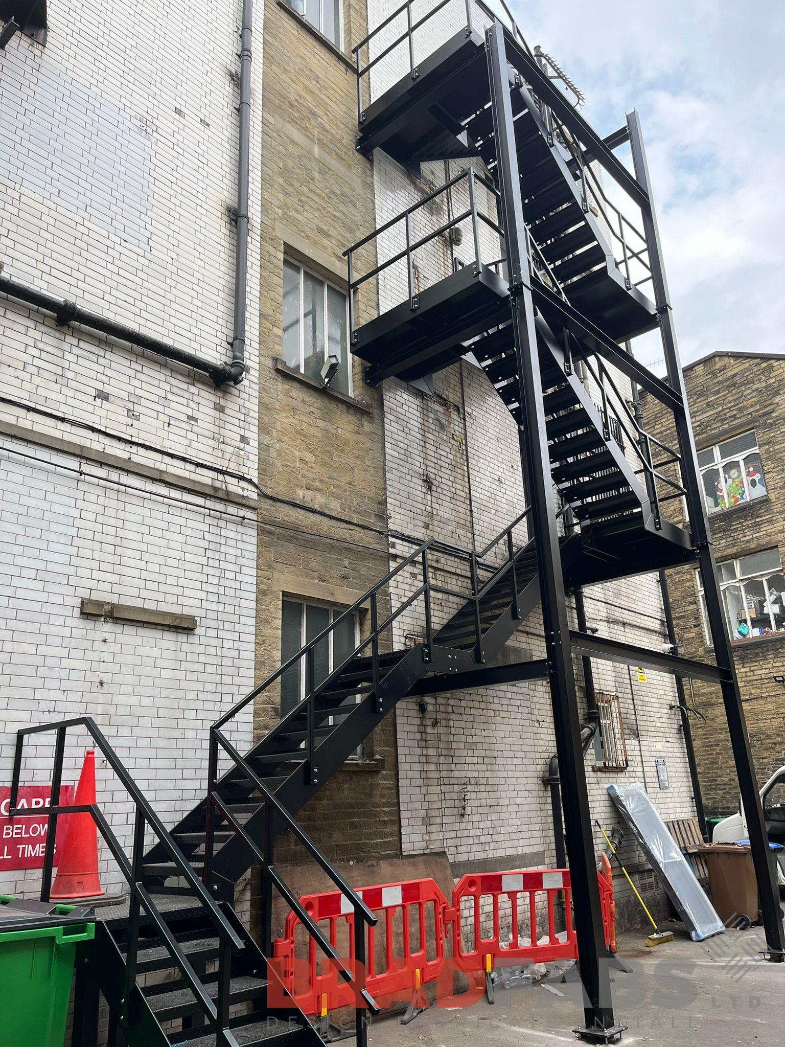 Bradfabs, fire escape, staircase, external staircase, steel staircase, external staircase 