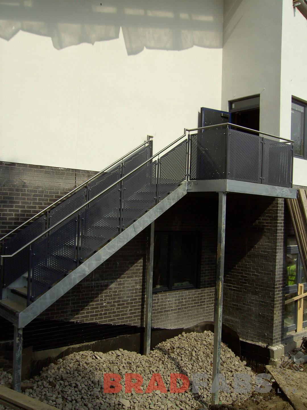 Fire escape manufactured, designed and installed by Bradfabs