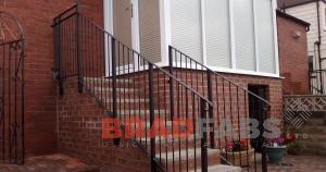 Hand rails in black metal fitted by Bradfabs