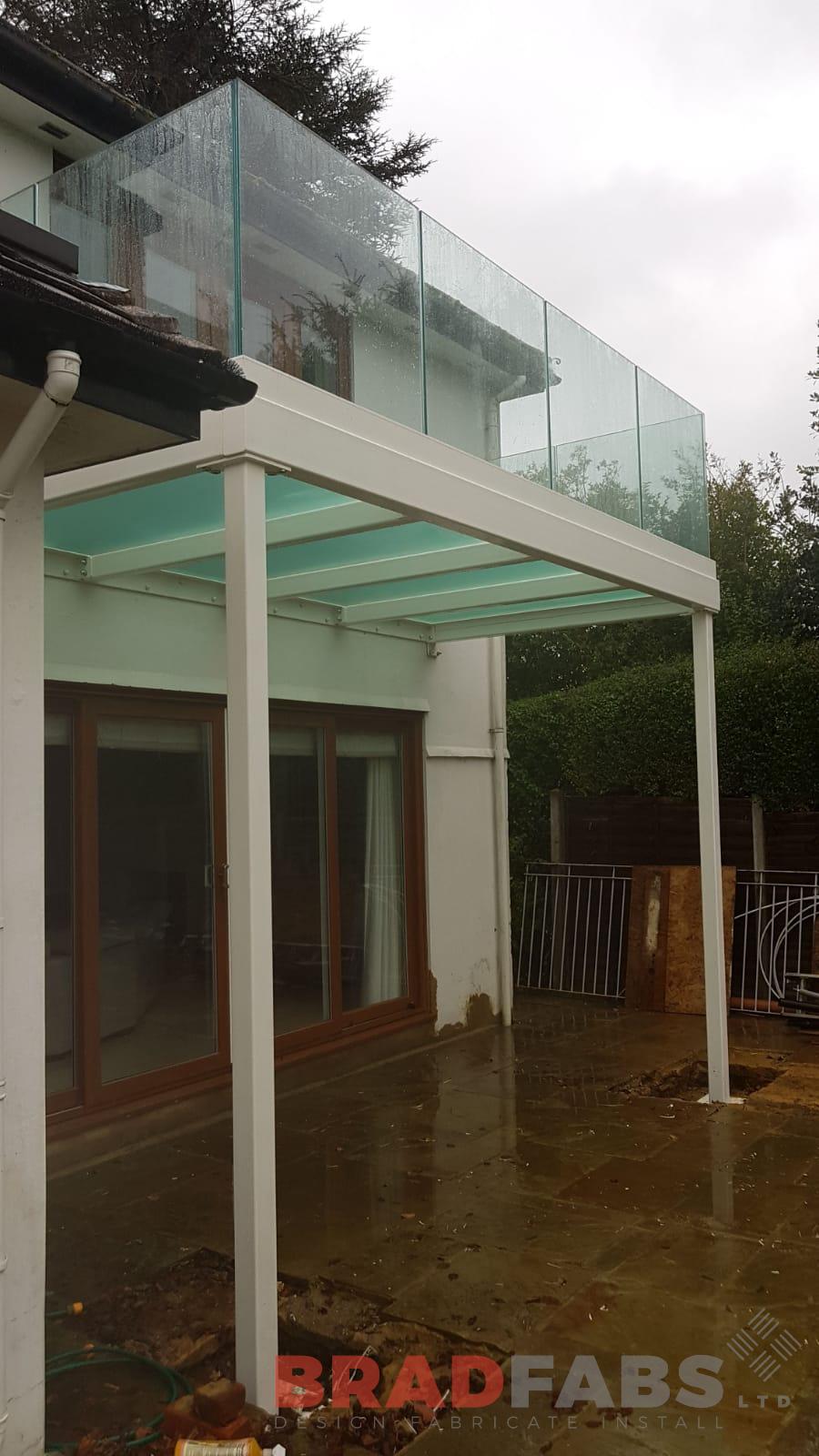 Bradfabs, glass floor, balcony with glass floor, steel balcony, bespoke balcony, steel fabrication