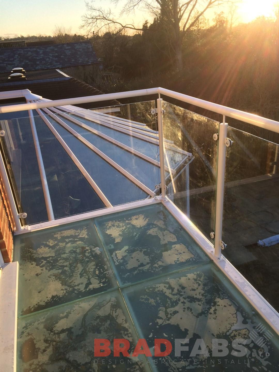 Bradfabs, balcony, glass floor balcony, bespoke fabrication, steel fabricators 