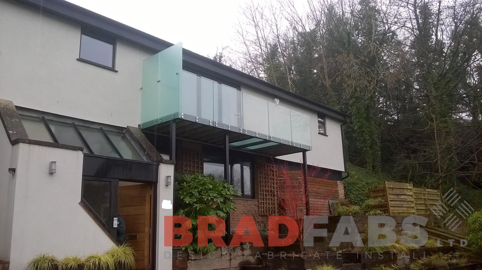 Bradfabs, glass floor panels, bespoke balcony with glass floor  