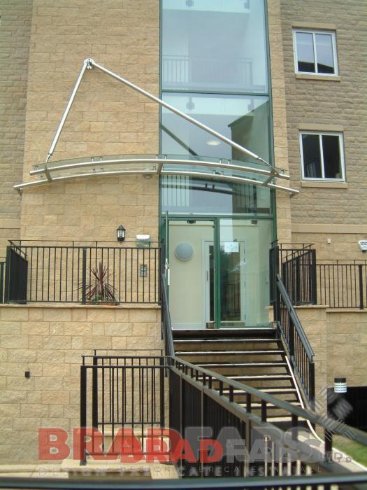 Glass curved Canopy Uk Yorkshire Bradford