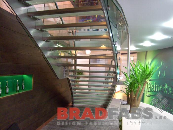 Glass treads on helix staircase by Bradfabs