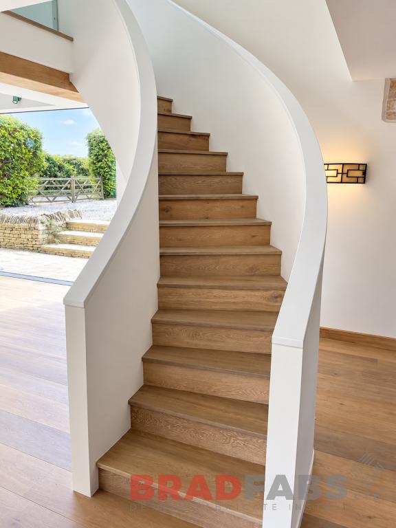 Helix staircase, curved bespoke internal staircase by Bradfabs in Cirencester