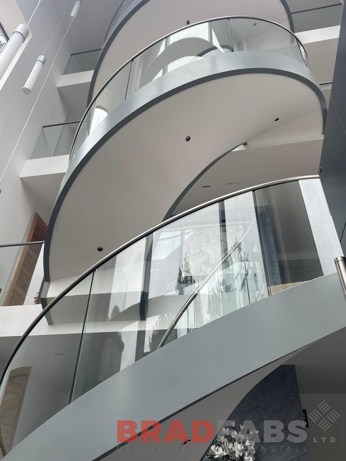 Helix staircase, glass balustrade on a helical stair by bradfabs