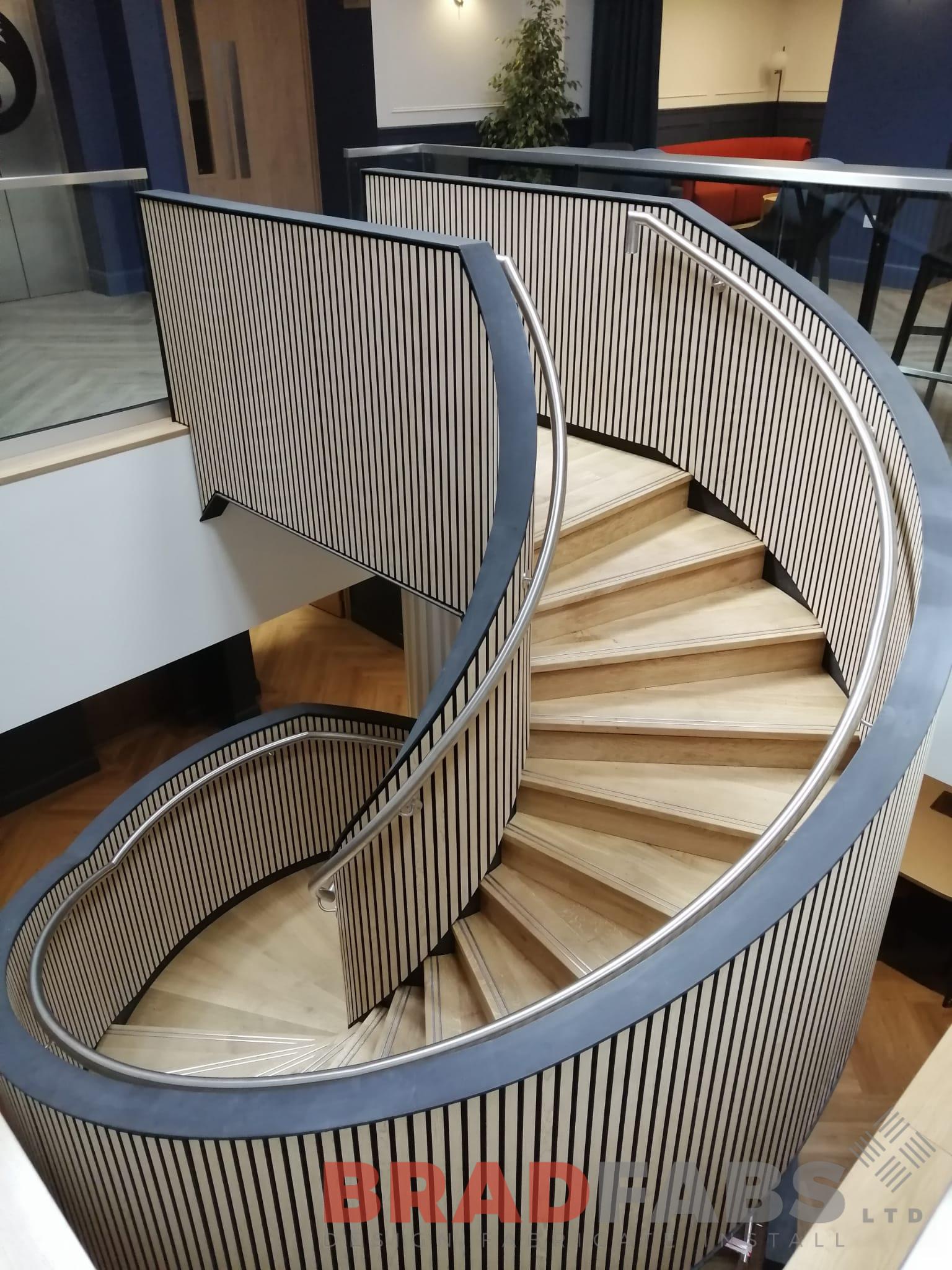 Bradfabs internal helical stair, helix staircase bespoke fabrication