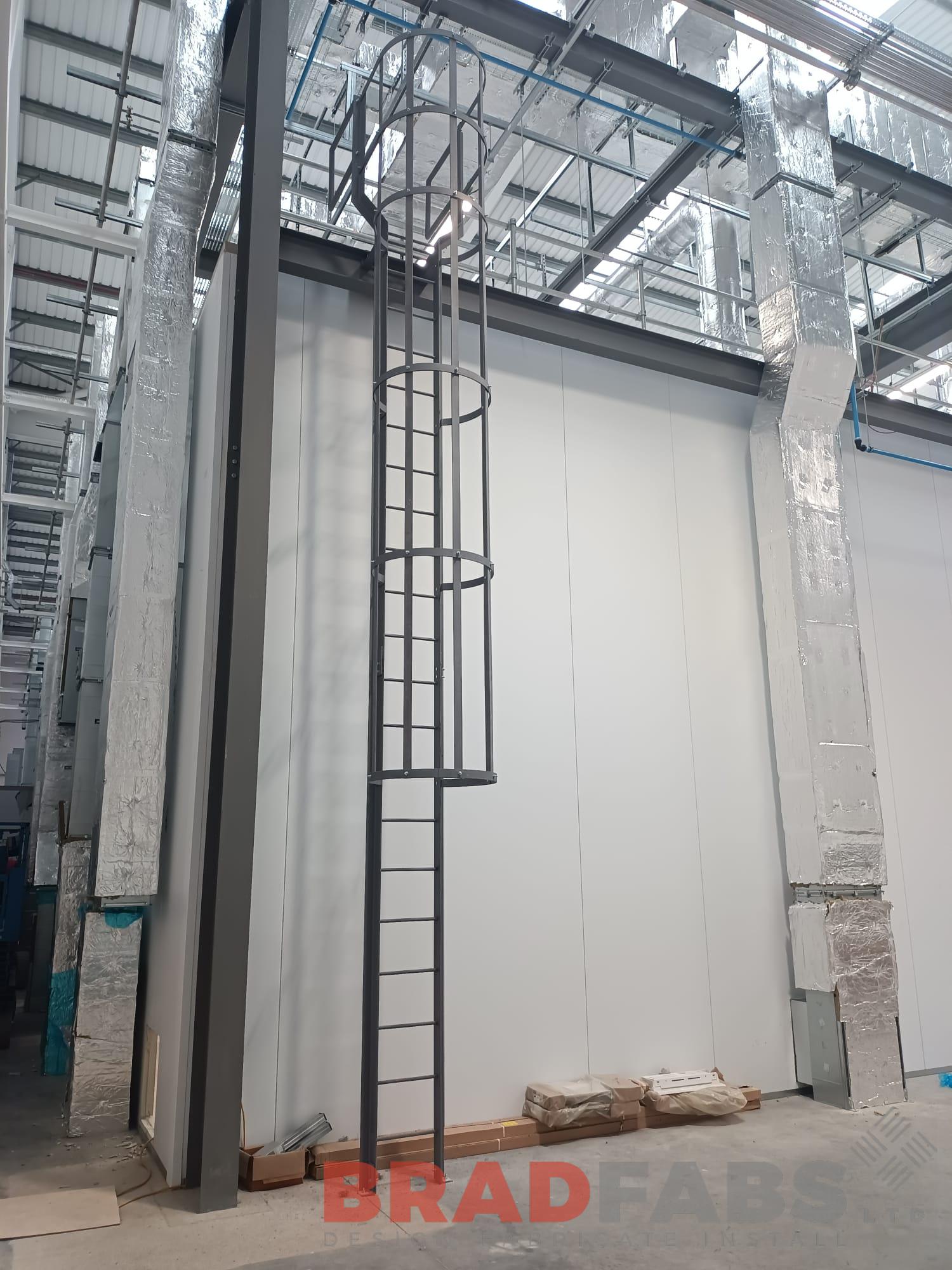 Steel cat ladder and walkway, for a large internal industrial project by Bradfabs Ltd 