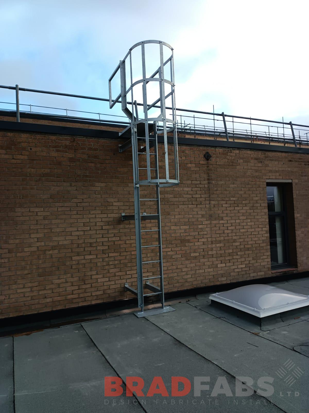 Large balcony with vertical bar balustrade and staircase 