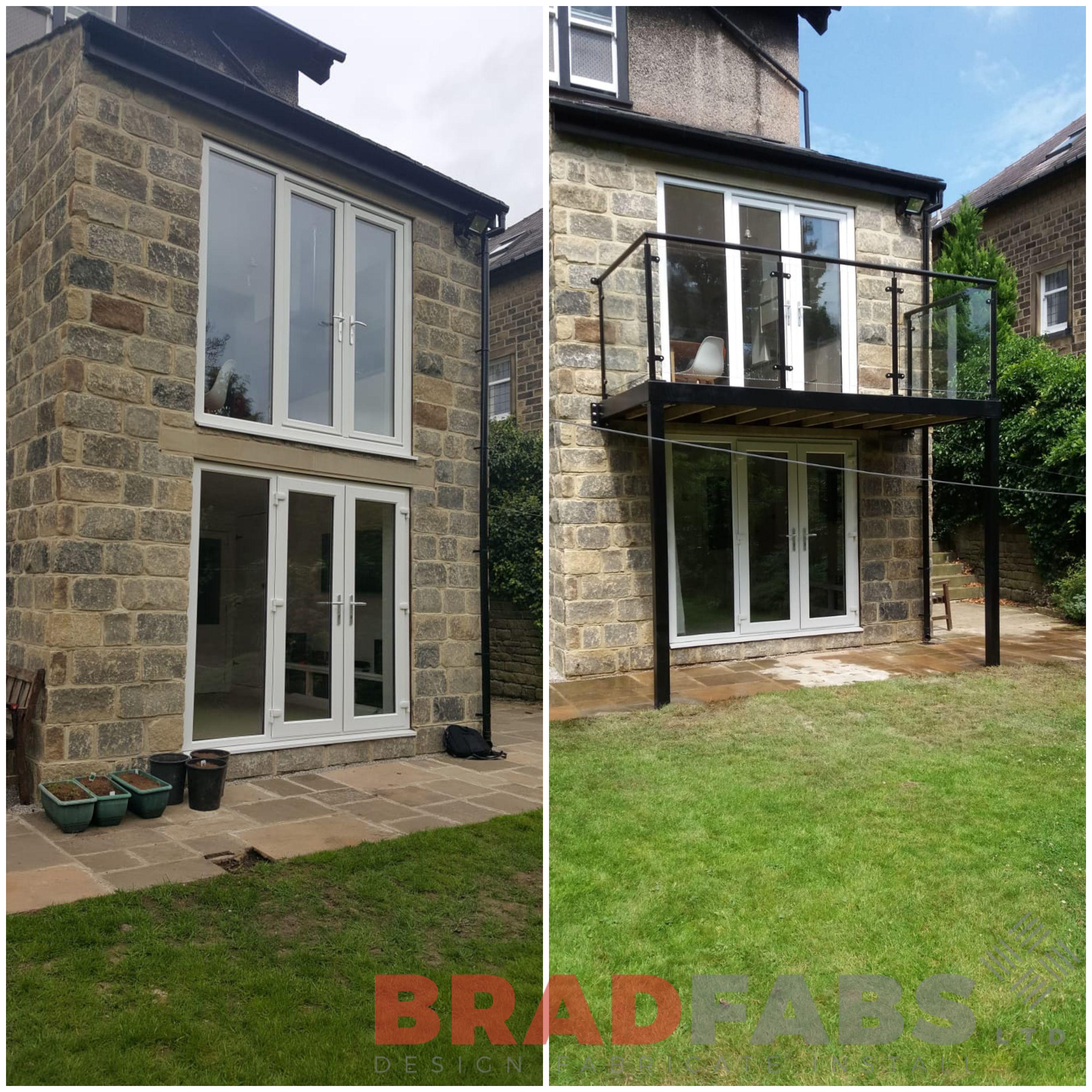 Adding value onto a property with this bespoke metal and glass balcony designed, fabricated and installed by Bradfabs, Bradford, West Yorkshire based company