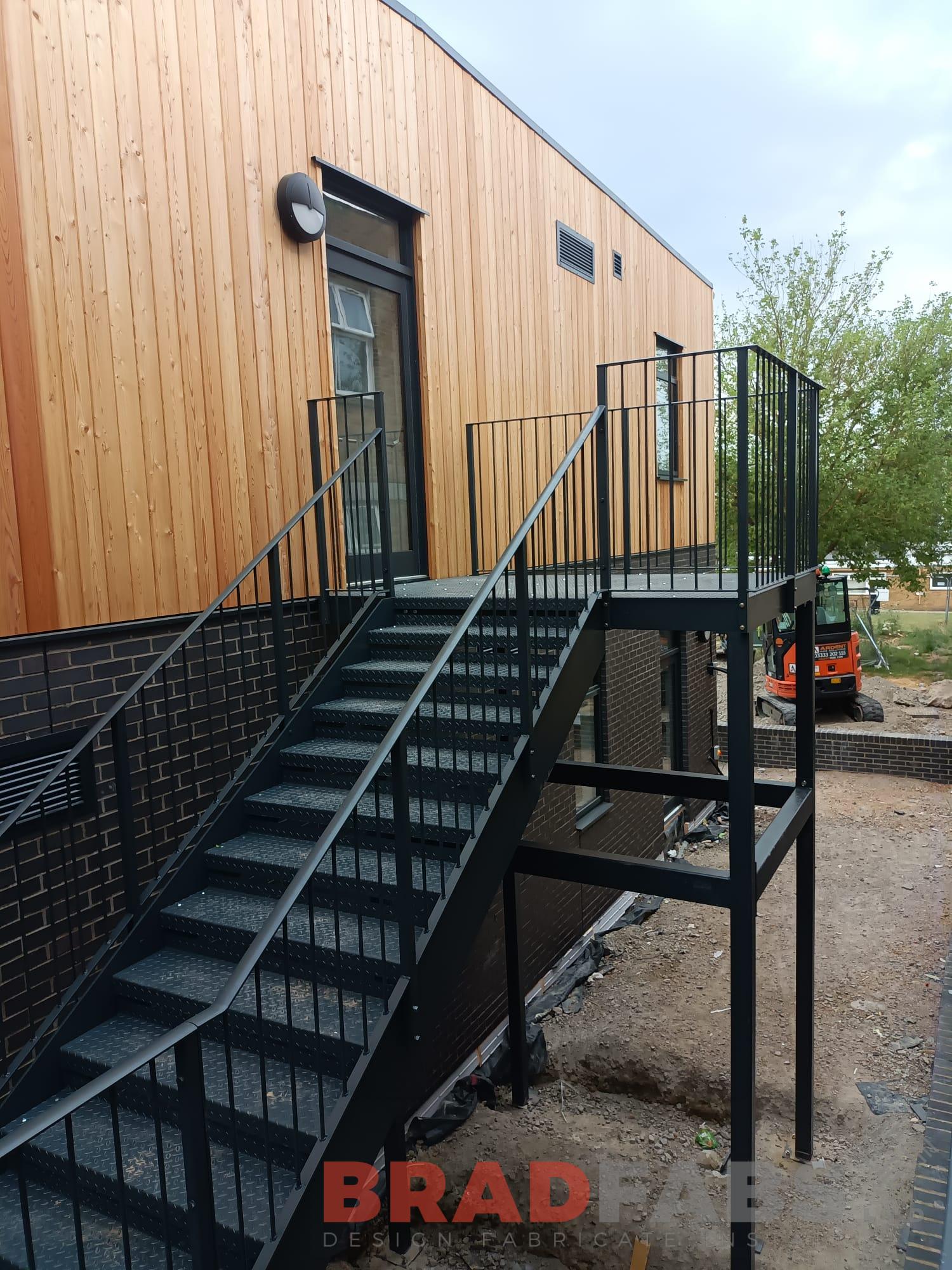 Bradfabs, staircase, durbar treads, mild steel staircase, galvanised staircase 