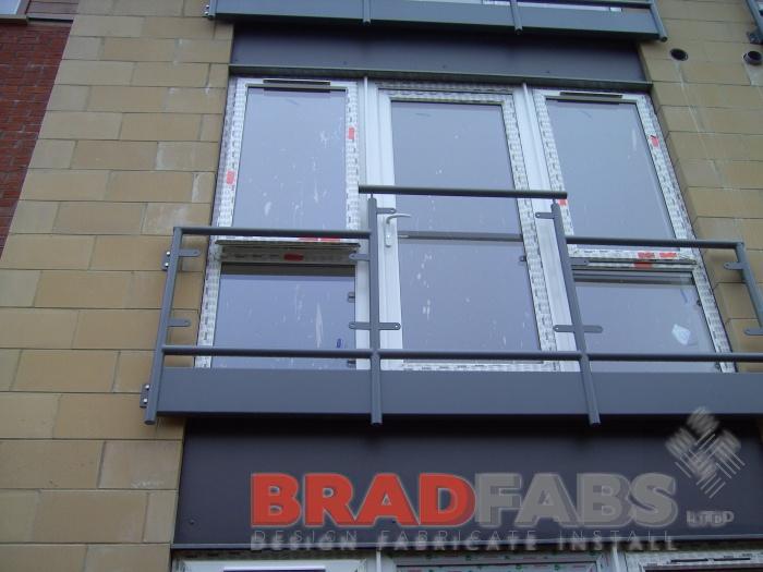 Steel and Glass Balconettes fabricated in Bradford, Balconettes in Bradford, Balconettes supplied and fitted