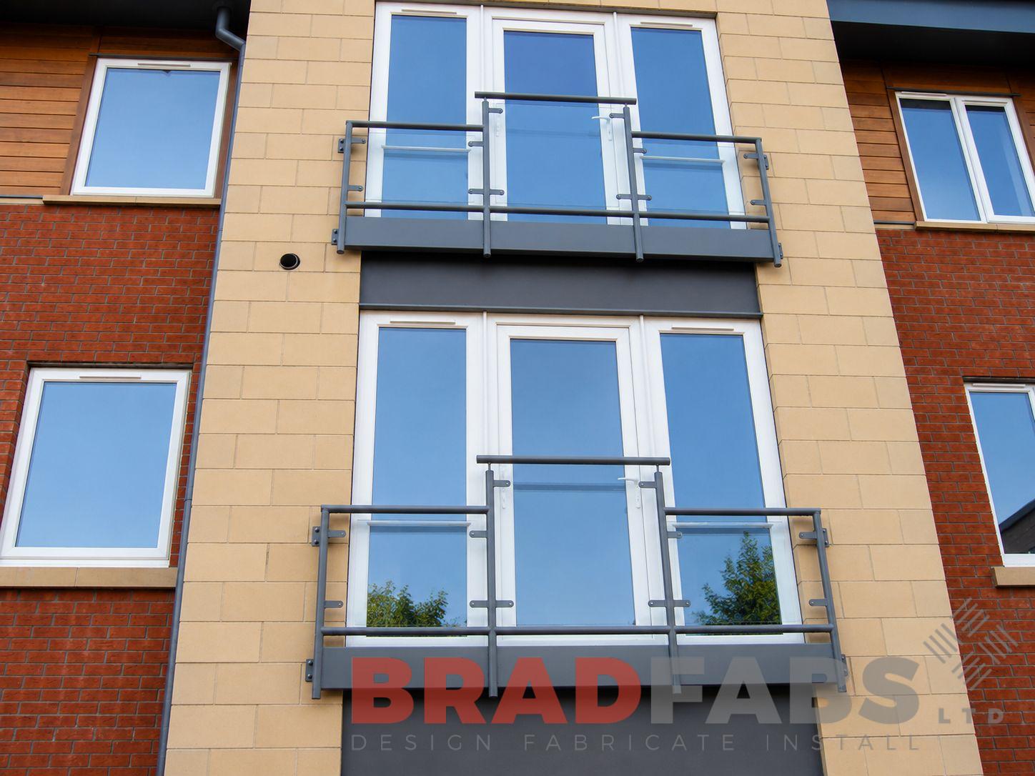 Steel and Glass Balconettes fabricated in Bradford, Balconettes in Bradford, Balconettes supplied and fitted