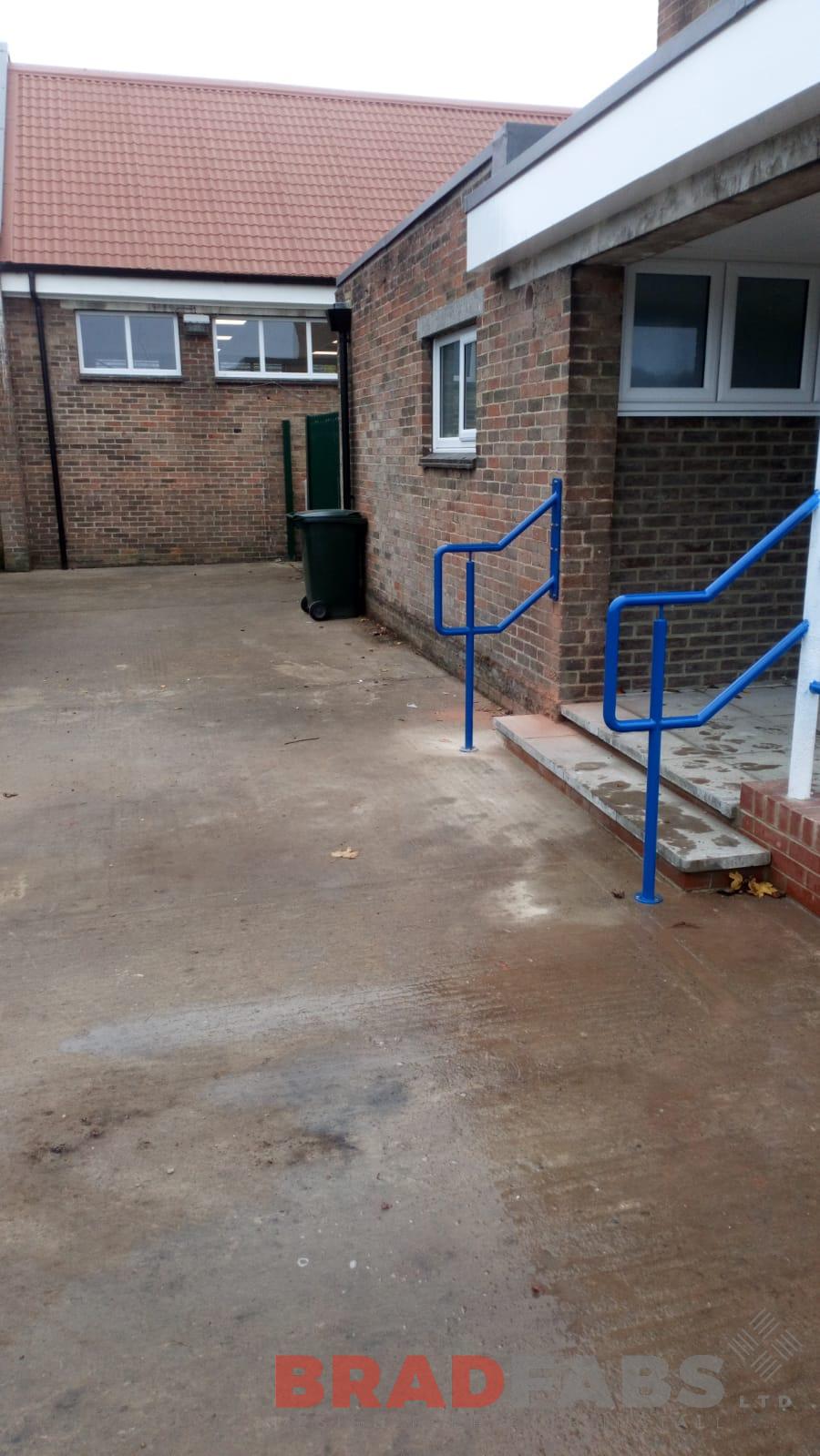 Mild steel, galvanised and powder coated railings for school by bradfabs