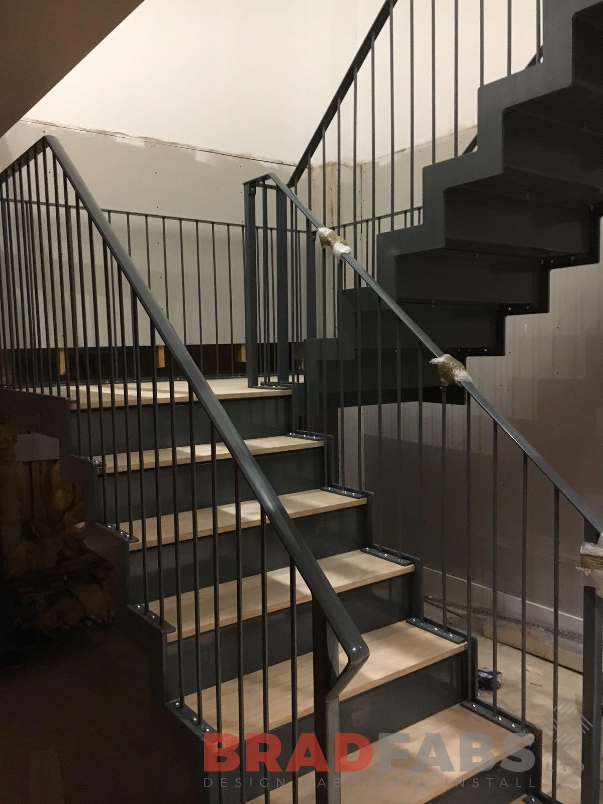 Bradfabs, bespoke cortex flat bar handrail with vertical bar balustrade for a domestic property 