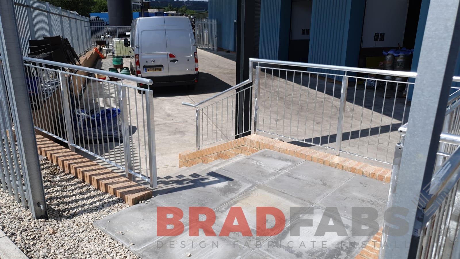 Bespoke mild steel railings for a local brewery with tubular top rail by Bradfabs Ltd  