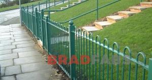 School hoop metal railings installed by Bradfabs