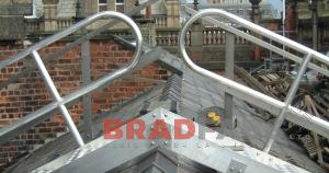 Steel roof walkway with handrail installed on the roof of leeds town hall